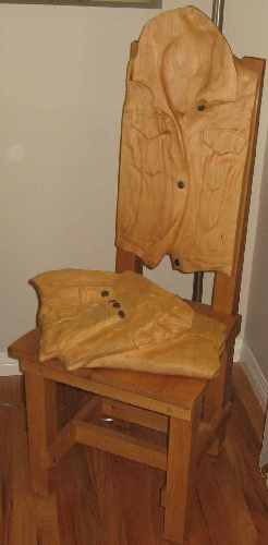 Image Don Bastian Carved Jean Jacket and Jean Pants Chair