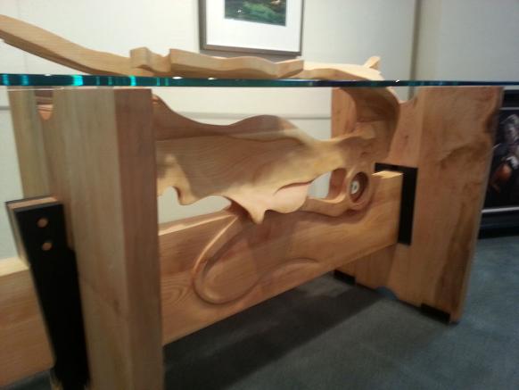 Hand Carved Kelp dining room table