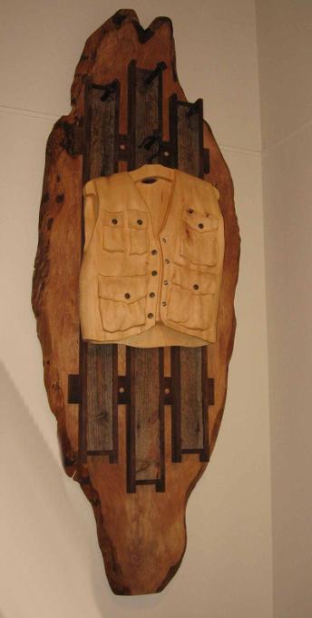 Carved mens vest with pockets