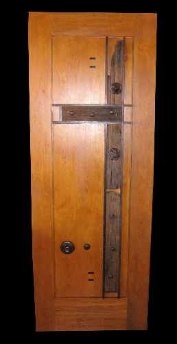 Hand crafted iron cross interior door
